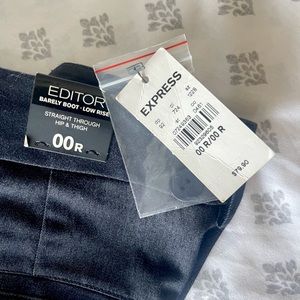 EXPRESS Editor Barely Boot Low Rise Pants Size 00R - New With Tags